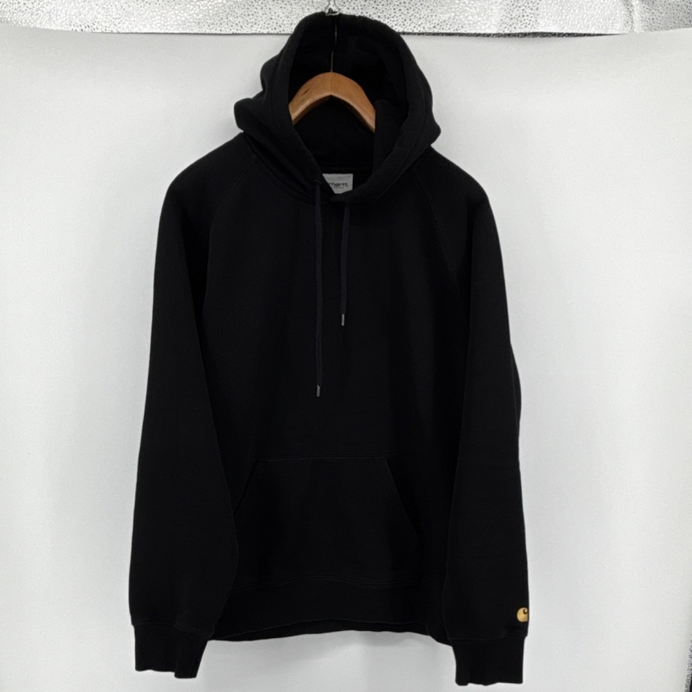 Carhartt WIP Hoodie Chase Sweat Black Men L Work in Progress I026384 Streetwear